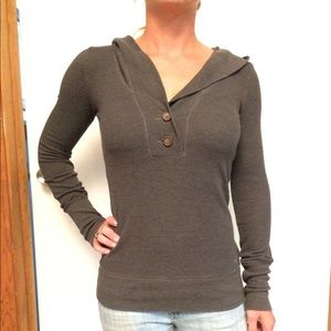 American Eagle Outfitters hooded v neck thermal
